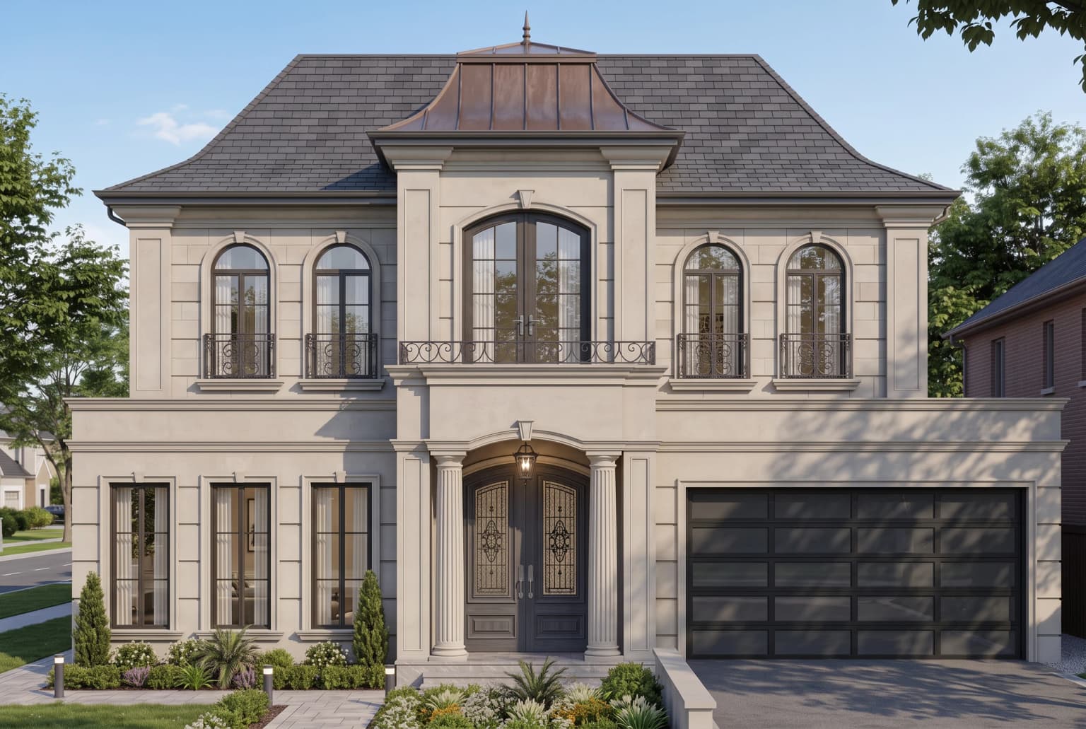 French Provincial residence rendered in daylight