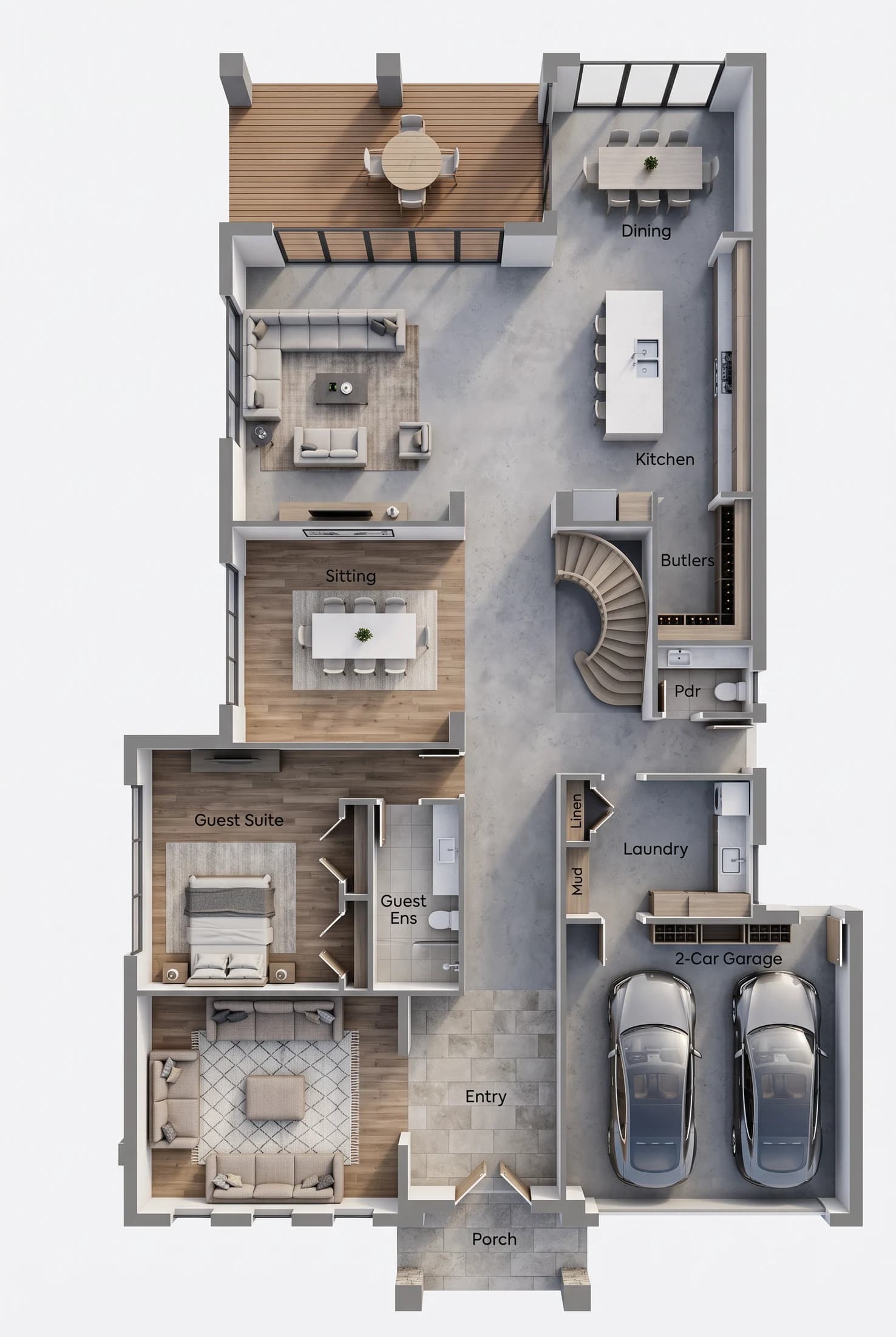 Furnished three-dimensional floor plan visualisation