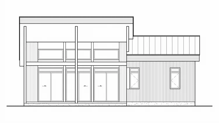 Original black-and-white elevation drawing for the Modern Coastal home